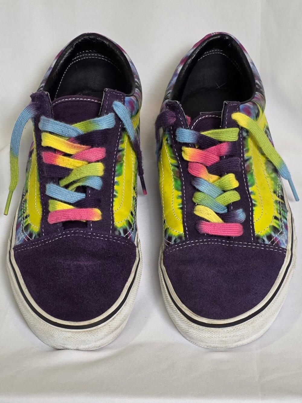 Vans Old Skool Tie Dye Purple Suede Low Top Sneakers Mens 9 Womens 10.5